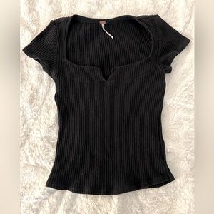 Free People Square Neck Knit Top